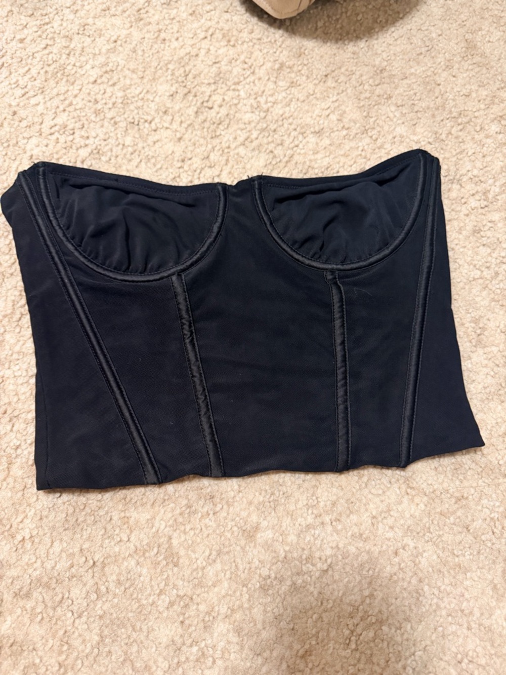 La Hearts Black Strapless  Corset Top